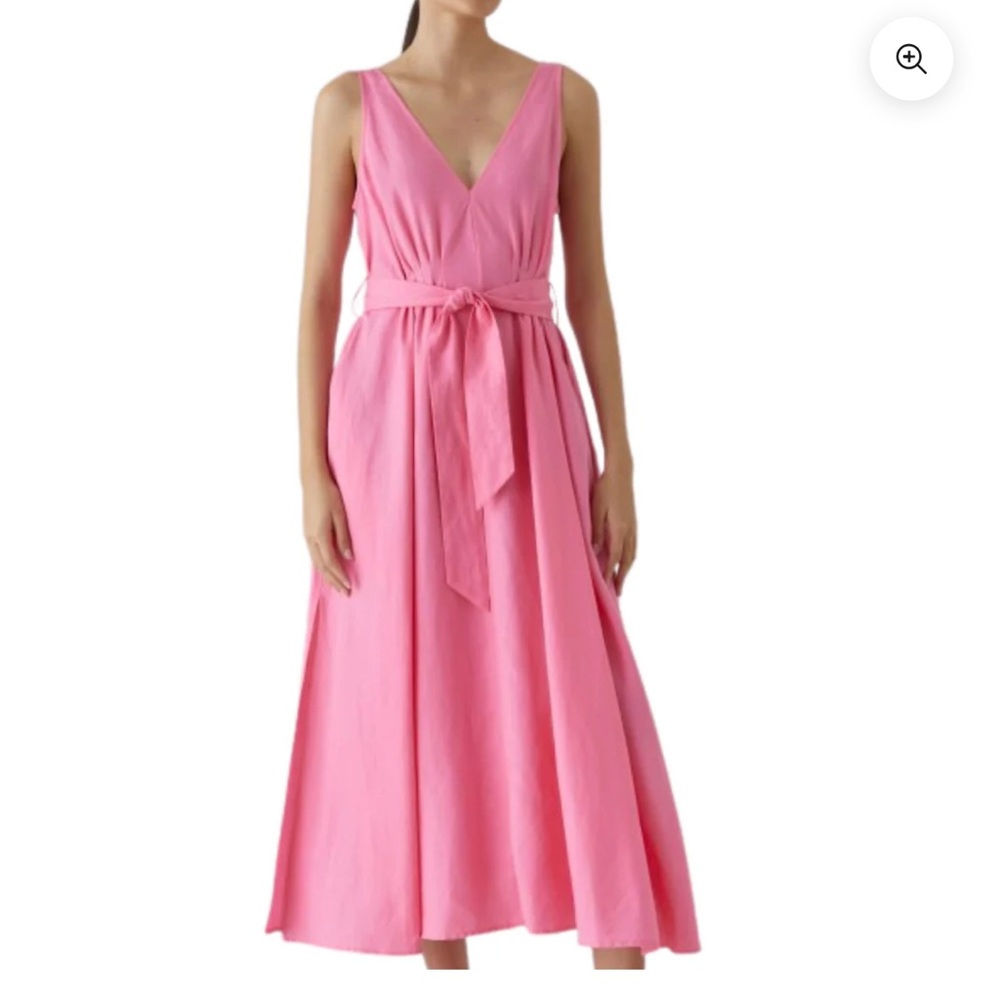 Closed Pink Linen Midi Dress